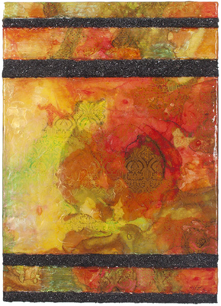 <center><em>Orange Brocade</em> (2015) 7"x5"
<br/>handmade transparent acrylic collage on wood panel<br/><br/>
<a href="/gallery.html?folio=Details&sortNumber=1&gallery=Orange%20Brocade&skipno=0&loadedNumber=0" target="_parent">click for detail image</a>
</center>