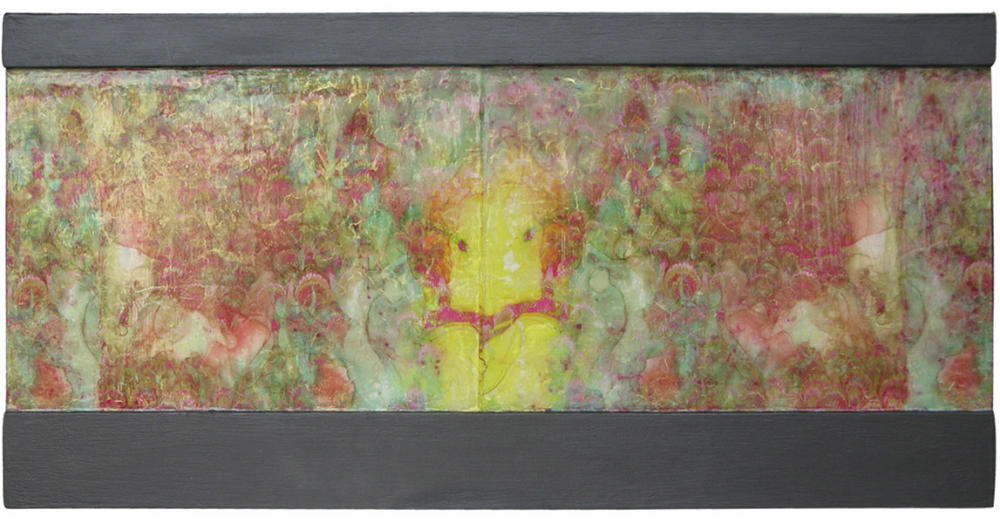 <center><em>Reflections</em> (2016) 10"x20"
<br/>Alternative media on handcrafted multi-layered acrylic collage on wood panel<br/><br/>
<a href="/gallery.html?folio=Details&sortNumber=1&gallery=Reflections" target="_parent">click for detail image</a>
</center>