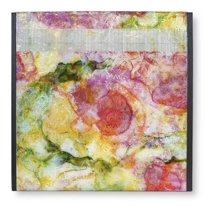 <center><em>Pink Brocade l</em> (2016) 10"x10"<br/>Alternative media on handcrafted multi-layered acrylic collage on wood panel<br/><br/><a href="/gallery.html?folio=Detail%20III&sortNumber=1&gallery=Pink%20Brocade%20I&skipno=0&loadedNumber=0" target="_parent">click for detail image</a></center>